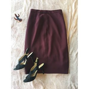 Maroon Slit Pencil Skirt